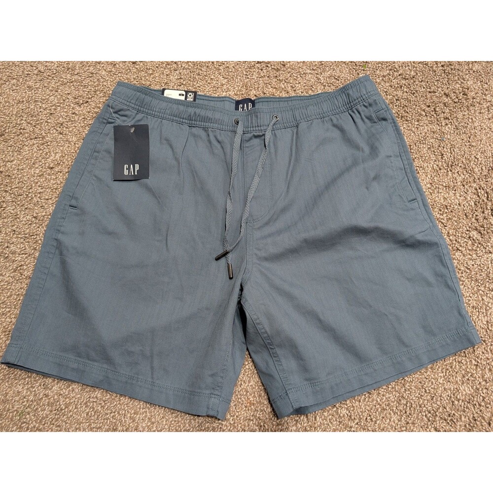 Gap Men's Soft Cotton 7" Inseam Pockets Pull On Short Blue Size Large NWT